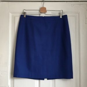 J. Crew blue wool pencil skirt size 12
